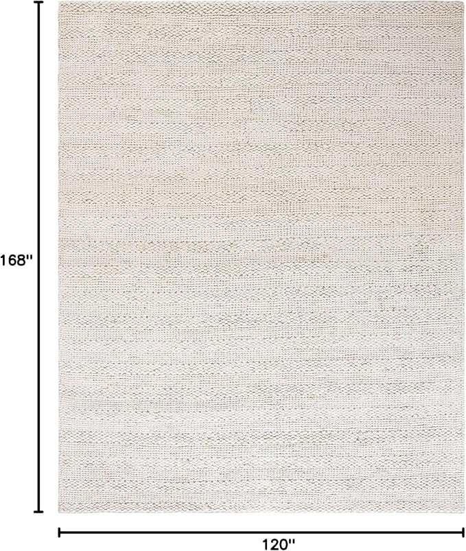 SAFAVIEH Natural Fiber Collection Area Rug - 10' x 14', Bleach, Handmade Jute, Braided Woven Design, Ideal for Living Room, Bedroom (NF212D)