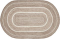 VHC Brands Jute Rug Oval with Pad, Natural & Crème, 60x96