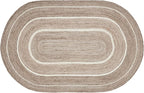 VHC Brands Jute Rug Oval with Pad, Natural & Crème, 60x96