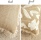 BlissBlush Jute Decorative Spring Accent Throw Pillow Cover 20X20, Neutral Floral Farmhouse Textured Pillowcase for Couch Sofa Living Room, Outdoor Lounge(Cover Only)