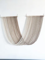 QULBUJ Dip Dye Large Macrame Wall Hanging Tie-Dye Yarn Tapestry Home Boho Wall Decor Ombre Art Headboard Bedroom Living Room 52" Wx34 L,Brown