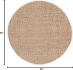SAFAVIEH Area Rug 7' Round - Natural Fiber Collection - Natural & Ivory, Seagrass, Basketweave Pattern with Border (NF114J)