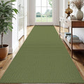 EARTHALL Runner Rug 3x14 Ft Washable Runners for Hallways Extra Long Woven Non Slip Entryway Runner Braided Kitchen Runner Indoor Outdoor Carpet Runners for Stair, Hall, Foyers, Green