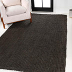 JONATHAN Y Pata Hand Woven Chunky Jute Brown Indoor Area Rug, 5x8, Bohemian, Rustic, Cottage, Easy-Cleaning for Living Room, Bedroom, Kitchen, Non-Shedding (NRF102G-5)
