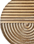 Musanpou Hand-carved Wood Wall Decor featuring Artistic Round Design for Farmhouse and Country-style Interiors | Wall Art Decoration | 11.8 inches x 11.8 inches (Natural)