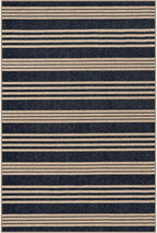 Lahome Elance Striped Easy Jute Front Door Mat, 2x3 Washable Kitchen Rug Small Indoor Outdoor Rugs for Entryway, Farmhouse Neutral Lightweight Non Slip Black Carpet for Foyer