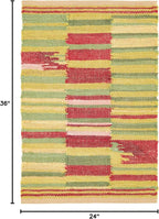 Dash and Albert Time Out Handwoven Jute Rug, 2 X 3 Feet, Green/Red Geometric Pattern - Premium Luxury Hotel Quality Soft Breathable Hypoallergenic Machine Washable Easy Care All Season Comfortable