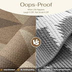 3x5 Easy Jute Outdoor Patio Rug Washable Brown Checkered Entrance Area Rug for Living Room Lightweight Non Slip No Sheding Doormat Entryway Farmhouse Bedroom Backyard Kitchen Deck