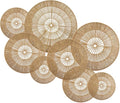 YIYA Set of 8 Boho Wall Decoration Jute Wall Decor Baskets Round Hand Woven Wicker Rattan Wall Art for Living Room Farmhouse Bedroom Nursery
