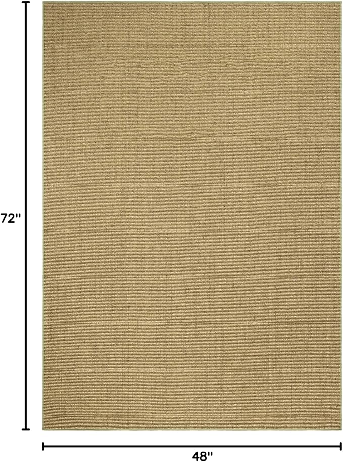 Martha Stewart x SAFAVIEH Area Rug Collection - 4' x 6', Green, Sisal & Jute, Farmhouse Style, Ideal for Living Room, Foyer, Bedroom, Accent Space (MSR9501Y)