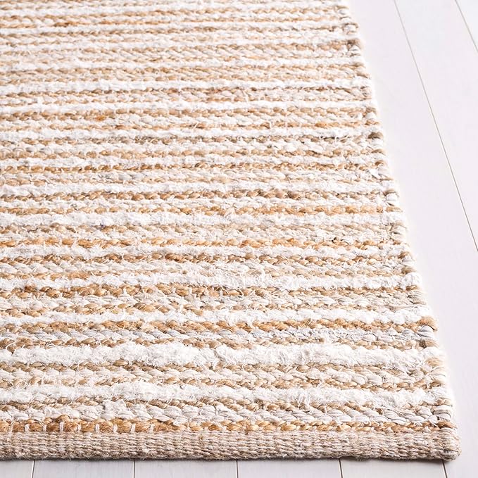 SAFAVIEH Cape Cod Collection Area Rug - 6' Square, Natural & Ivory, Handmade, Braided Design, Ideal for The Living Room, Bedroom, Dining Room (CAP151A-6SQ)