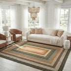 SAFAVIEH Washable Rug Outdoor Braided Collection - 8' x 10', Multi, Handmade & Reversible, Non-Shedding & Easy to Clean, Ideal for Patio, Backyard, Mudroom (BRD308A)
