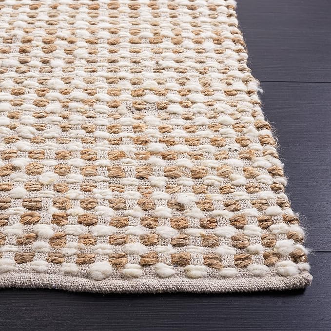 SAFAVIEH Natura Collection Runner Rug - 2'3" x 8', Beige & Ivory, Handmade Flat Weave Wool & Jute, Ideal for High Traffic Areas in Living Room, Bedroom (NAT349B)