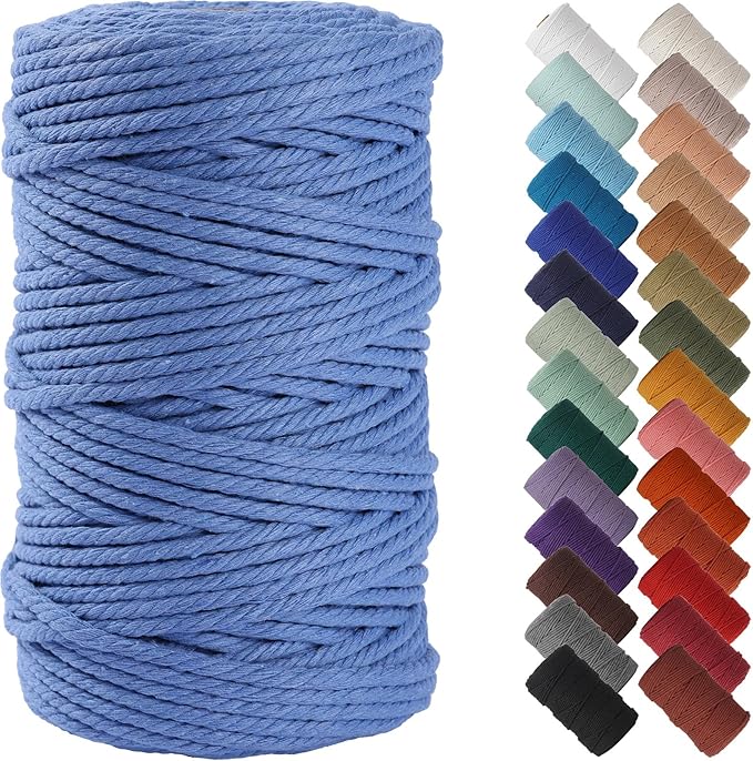 NOANTA Ocean Macrame Cord 4mm x 109yards, Colored Macrame Rope Cotton Rope Macrame Yarn, Colorful Cotton Craft Cord for Wall Hanging, Plant Hangers, Crafts, Knitting