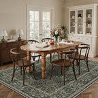 GENIMO 8x10 Washable Area Rug, Non-Slip Vintage Boho Floral Carpet, Soft Low-Pile Thin Living Room Rug for Bedroom, Dining Room, Nursery, Black