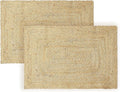 · REDEARTH · Rectangular Area Rug - 2'x3' Braided Natural Jute with Non-Skid Backing - Handwoven Boho Rug for Bedroom, Kitchen, Living Room - Aesthetic Home Decor - Durable Handmade Rug, Set of 2