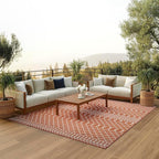 Nourison Home Positano Terracotta 7' x 10' Area Rug - Easy Clean, Non Shedding, Bed Room, Living Room, Dining Room, Kitchen (7' x 10')