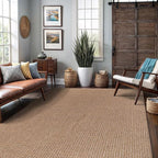Easy Jute Rug 4x6 Indoor Outdoor Natural Rugs Solid Fiber Rug Woven Area Rug Boho Easy Clean Inside Carpet for Living Room Bedroom Dining Room Hallway or Outdoor Patio Porch (4 X 6 Natural)
