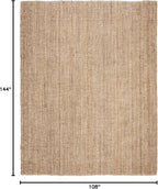 SAFAVIEH Area Rug 9x12 - Natural Fiber Collection - Large - Natural Brown, Handmade Jute, Farmhouse Style, Chunky Textured Thick Pile (NF447A)