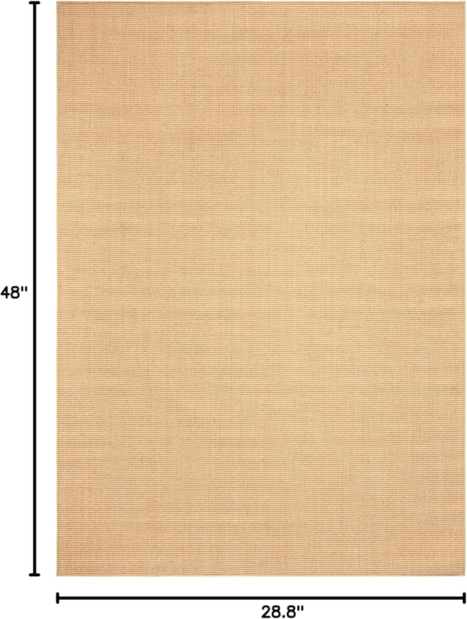 Martha Stewart x SAFAVIEH Area Rug Collection - 2'4" x 4', Natural Brown, Sisal & Jute, Farmhouse Style, Ideal for Living Room, Bedroom, Office, Accent Space (MSR9501A)