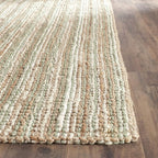 SAFAVIEH Area Rug 10' Square - Natural Fiber Collection - Large - Sage & Natural Brown, Handmade Jute, Farmhouse Style, Chunky Textured Thick Pile (NF447S)