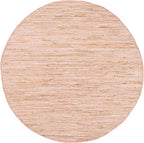 SAFAVIEH Cape Cod Collection Area Rug - 6' Round, Pink & Natural, Handmade Jute & Cotton, Ideal for Living Room, Bedroom, Dining Space (CAP236U)