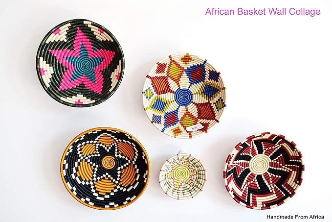 African Basket Rwanda - 8 Inches Diameter - Sisal, Sweetgrass Basket - Handmade From Africa, SRB107
