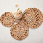 Honeydak Boho Decor Hanging Wall Baskets for Kitchen 3 Pack Teardrop Baskets with Hooks Storage Fruit Onion Vegetable Potato for Home 3 Sizes(Light Linen,Crochet,Cotton Rope)