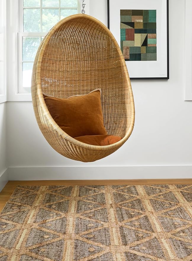 Dash & Albert Rumi Handwoven Jute Rug, 9.5 X 13.5 Feet, Browns Geometric Pattern
