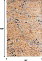 Dash and Albert Horseshoe Neutral Hand Knotted Jute Rug, 10 X 14 Feet, Neutral/Blue Geometric Pattern - Premium Luxury Hotel Quality Soft Breathable Hypoallergenic Machine Washable Easy Care All