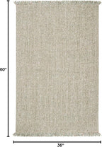 SAFAVIEH Natural Fiber Collection Accent Rug - 3' x 5', Green & Natural, Handmade Woven Fringe Jute, Ideal for High Traffic Areas in Entryway, Living Room, Bedroom (NF826Y)