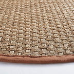SAFAVIEH Area Rug 6' Round - Natural Fiber Collection - Natural & Brown, Seagrass, Basketweave Pattern with Border (NF114B)