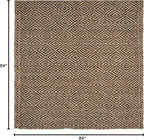 SAFAVIEH Natural Fiber Collection Area Rug - 7' Square, Natural & Black, Handmade Jute, Ideal for High Traffic Areas in Living Room, Bedroom (NF181C)
