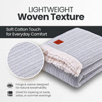 Gold Case Throw Blanket for Bed - 100% Recycled Turkish Cotton Blanket - Vintage Lightweight Soft Throw Blankets for Bed & Living Room - Queen Size Cozy Blankets - 90x90 - Grey