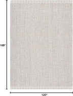 SAFAVIEH Natural Fiber Collection Area Rug - 10' x 14', Silver & Natural, Handmade Woven Fringe Jute, Ideal for High Traffic Areas in Living Room, Bedroom (NF826G)