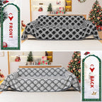 Reversible Couch Cover Blanket, Christmas Couch Cover, Chenille Sofa Cover Blanket, Christmas Sofa Covers Washable, 71"×102" Couch Covers for Recliner & Chair (1PC, Black, Loveseat)