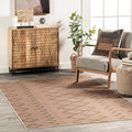 nuLOOM 4' x 6' Easy-Jute Area Rug, Machine Washable, Non-Slip, for Living Room Bedroom Kids Room Nursery Home Decor, Geometric Natural