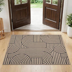 GarveeHome Easy Jute Rainbow Rug 2x3 Entryway Rug Indoor Outdoor Front Door Mat Neutral Non Slip Non Shedding Washable Farmhouse Kitchen Mat