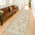 2'6"x8' Long Hallway Runner Rug - Vintage Botanical Wide Runners for Kitchen Bedroom Hall Way, Washable Non Slip with Rubber Backing, Beige Floral Décor