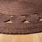 SAFAVIEH Area Rug 5' Round - Natural Fiber Collection - Brown, Handmade Jute, Boho Farmhouse Braided Design (NF364T)