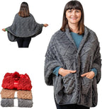 Boho Chic Wearable Blanket -No Sleeves Drape&Go- Poncho Blanket Wrap Shawl - Gifts for Grandma and Mom