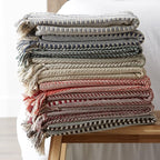 DII Braided Striped Decorative Throw Blanket, 50x60, Dark Green