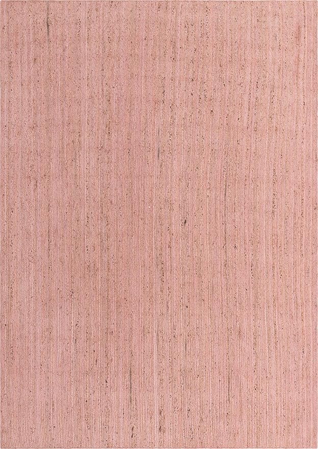 Unique Loom Braided Jute Collection Area Rug - Dhaka (10' x 14' 1" Rectangle, Light Pink)