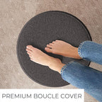 ZICOTO Beautiful Boucle Pouf Ottoman and Foot Rest - Elevate Your Living Room Decor with Lightweight Comfort and Charm - A Round Modern Foam Filled Foot Stool Perfect to Rest Your Feet