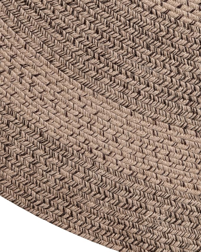 DEXI Round Jute Rug Natural Fiber 6x6, Braided Woven Area Rugs No Shed, Large Soft Neutral Rustic Carpet Mat for Indoor Outdoor Patio Dining Living Room Bedroom Farmhouse, 6ft, Brown