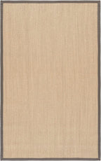 SAFAVIEH Area Rug 5x8 - Natural Fiber Collection - Maize & Grey, Sisal, Woven Design with Border (NF141G)