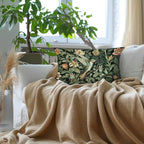 Vintage William Morris Hummingbird Pillow Cover 20x12,Rustic Green Hummingbird Bird Animal Floral Botanical Print Decorative Throw Pillow Covers for Home Bedroom Living Room