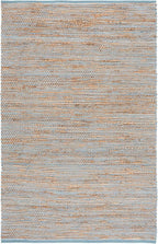 SAFAVIEH Area Rug 5x8 - Cape Cod Collection - Blue & Natural, Handmade Jute & Cotton, Ideal for Living Room, Bedroom, Dining Space (CAP236M)