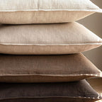 Foindtower Pack of 2, Decorative Linen Soild Throw Pillow Covers Soft Accent Cushion Case Farmhouse Neutral Pillowcase for Chair Couch Sofa Bedroom Living Room Home Decor 20 x 20 Inch Tan Beige