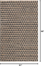 Unique Loom Chindi Jute Collection Area Rug (5' 1" x 8' Rectangle, Black/ Natural)